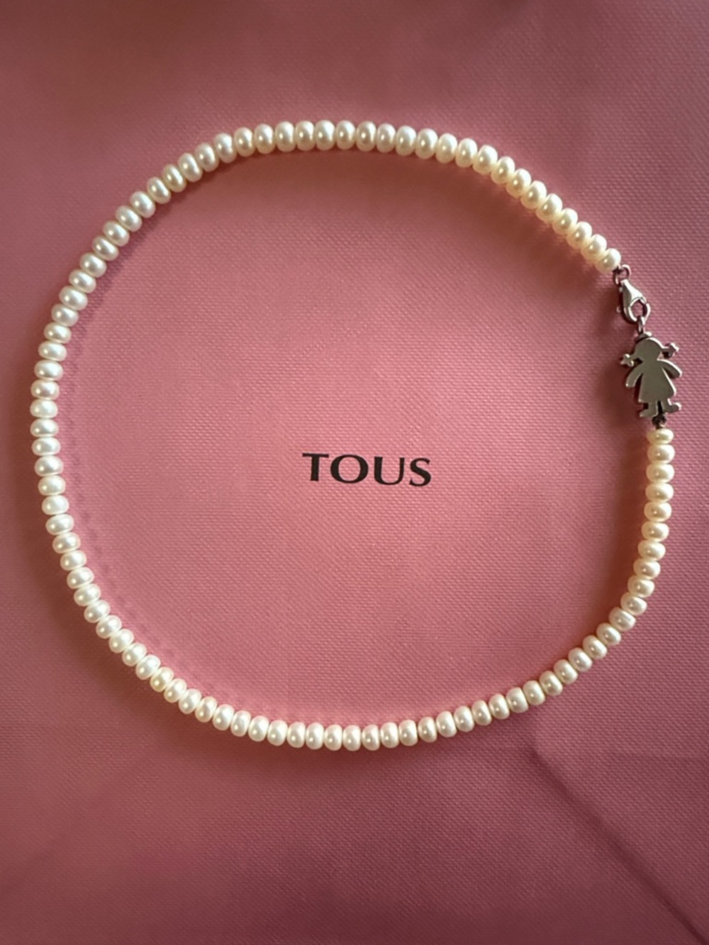 TOUS Pearl Sweet Doll Silver Girl Necklace